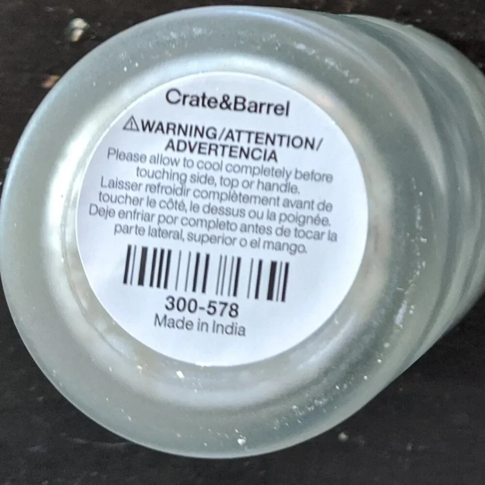 Crate & Barrel Glass Votive Set - NEW